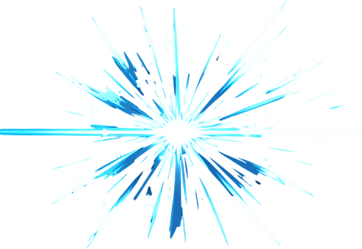 Blue Laser blast.
Single Game Texture. In-Game asset. 2d. Blank background. High contrast. No shadows.