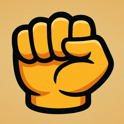 Yumruk işareti.
In-Game asset.  2d.  High contrast.  No shadows