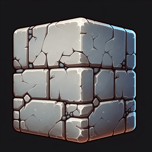 taş resmi.
Single Game Texture. In-Game asset. 2d. Blank background. High contrast. No shadows.