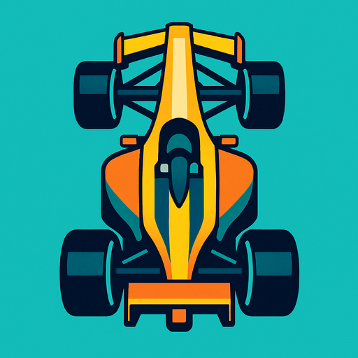 formula 1 arabası üsten çekilmiş.
In-Game asset.  2d.  High contrast.  No shadows