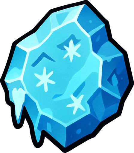 Pierre élément glace.
In-Game asset.  2d.  High contrast.  No shadows