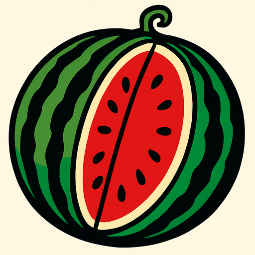 watermelon raw.
In-Game asset.  2d.  High contrast.  No shadows