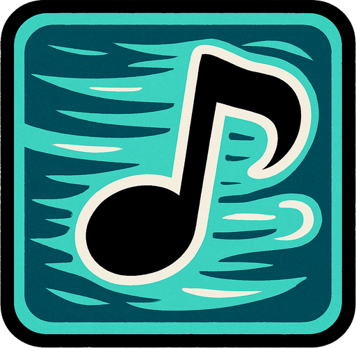 Generame una boton con dentro de forma de una nota musical con efectos de  viento.
In-Game asset.  2d.  High contrast.  No shadows