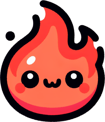 fire cute cartoon 2d.
Single Game Texture.  In-Game asset.  2d.  Blank background.  High contrast.  No shadows