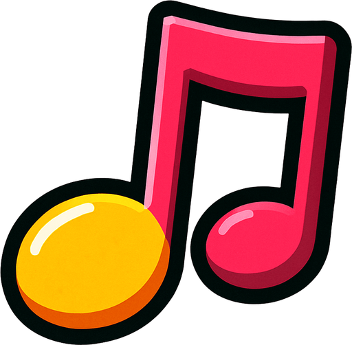 music note.
In-Game asset.  2d.  High contrast.  No shadows