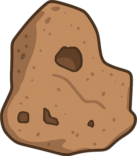an asteroid. No background. Transparent background. Blank background. No shadows. 2d. In-Game asset. flat
