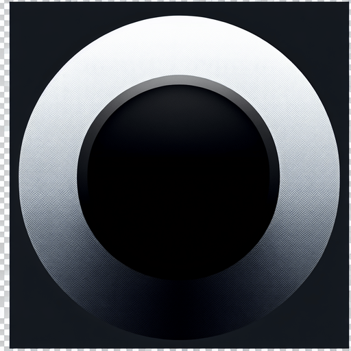 A perfect black circle centered on a transparent background, high resolution, with sharp edges and a clean design. The circle is evenly proportioned and fully opaque.