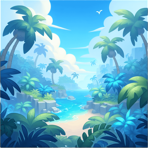 arkaplan cennete benzesin ve çoğunlukla mavi ve açık yeşil rengi olsun.
Single Game Texture. In-Game asset. 2d. Blank background. High contrast. No shadows.