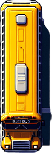 Yellow bus in a top down view.
Single Game Texture.  In-Game asset.  High contrast.  No shadows