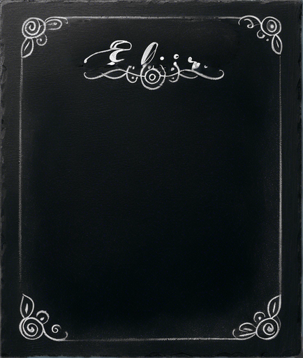 Title "ELIXIR" handwritten  using chalk