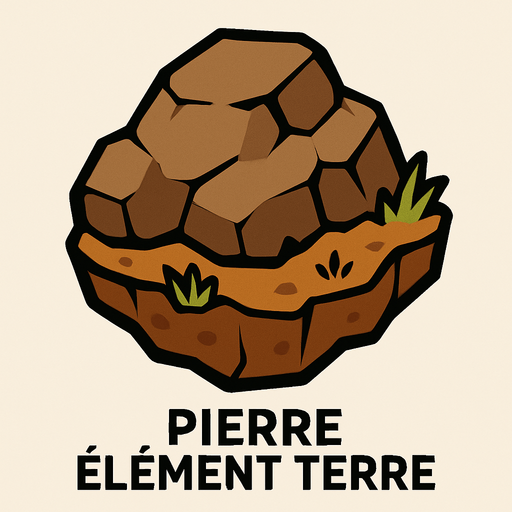 Pierre élément terre.
In-Game asset.  2d.  High contrast.  No shadows