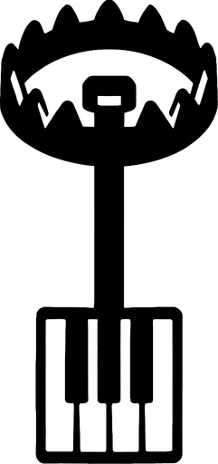make me a trap key for piano 80x180.
In-Game asset.  2d.  High contrast.  No shadows