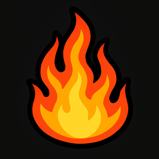Fire.
In-Game asset.  2d.  High contrast.  No shadows