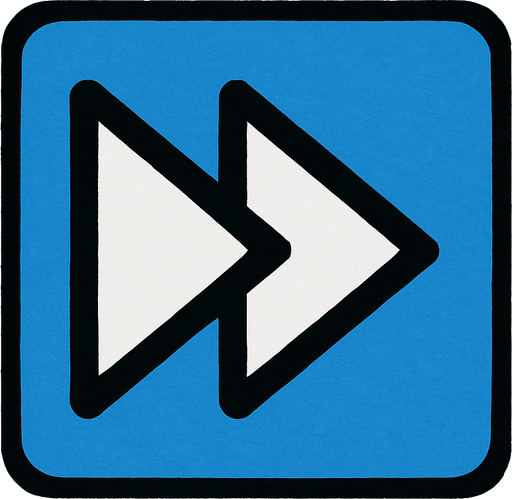 fast foward icon.
In-Game asset.  2d.  High contrast.  No shadows