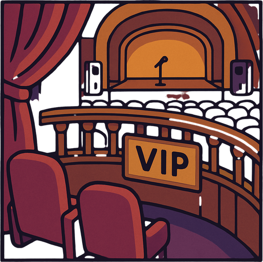 Vip box de una Sala de Conciertos Viviente.
In-Game asset.  2d.  High contrast.  No shadows