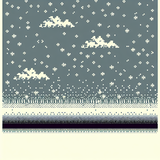 snow powder in the sky, pixel Single Game Texture. In-Game asset. 2d. Blank background. High contrast. No shadows.