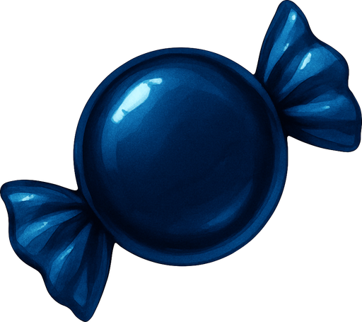 gerçekçi bir şeker. yuvarlak bir şeker ve koyu mavi renk. aynı candy2 deki gibi
In-Game asset.  2d.  High contrast.  No shadows