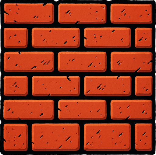 Pared de ladrillos.
In-Game asset.  2d.  High contrast.  No shadows