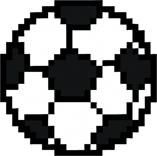 pixerlart soccer ball.
In-Game asset.  2d.  High contrast.  No shadows