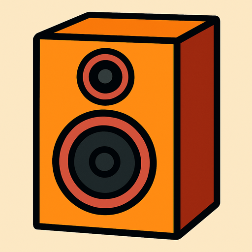 2d one bakan duz aciya sahip golgesiz bir speaker yap.
In-Game asset.  2d.  High contrast.  No shadows