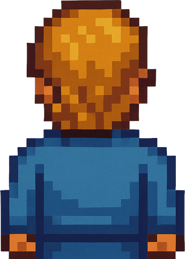 brown yellow haired man pixel art