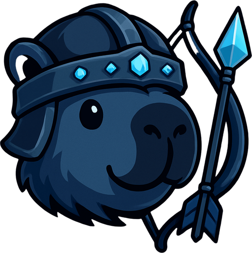 Elimina la resortera. Añadele un arco y una fleca con la punta de hielo. Dale unos colores mas frios a la ilsutracion. Adorna el casco con piedras birllantes celestes.