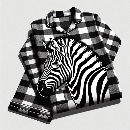 flannel zebra pyjamas.
Single Game Texture.  In-Game asset.  2d.  Blank background.  High contrast.  No shadows