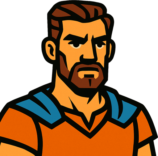 man.
In-Game asset.  2d.  High contrast.  No shadows