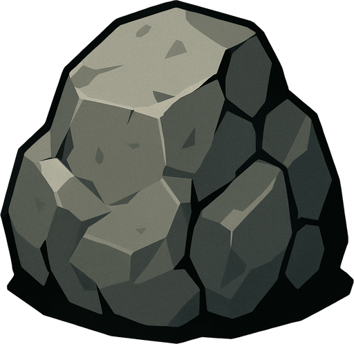 big stone.
In-Game asset.  2d.  High contrast.  No shadows