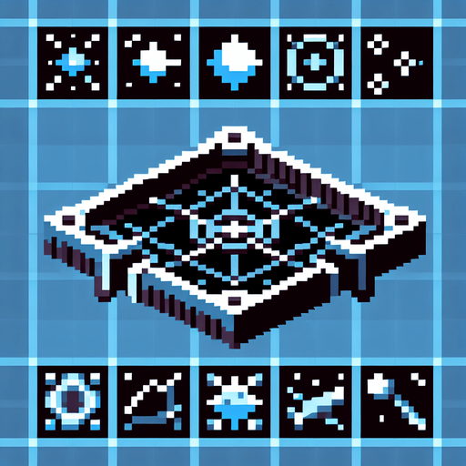 space trap.
Single Game Texture. In-Game asset. 2d. Blank background. High contrast. No shadows. Pixelated.