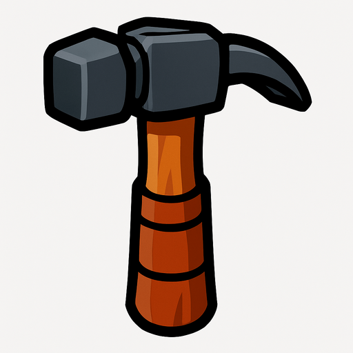 Hammer.
In-Game asset.  2d.  High contrast.  No shadows