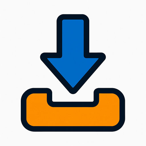 indirme logosu herhangi bir yazı olmayacak 2d.
In-Game asset.  2d.  High contrast.  No shadows