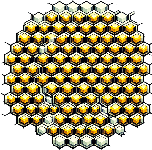beehive patter 2d color.
Single Game Texture.  In-Game asset.  2d.  Blank background.  High contrast.  No shadows