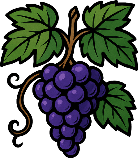 planta uva.
In-Game asset.  2d.  High contrast.  No shadows