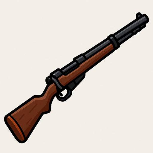 tüfek.
In-Game asset.  2d.  High contrast.  No shadows
