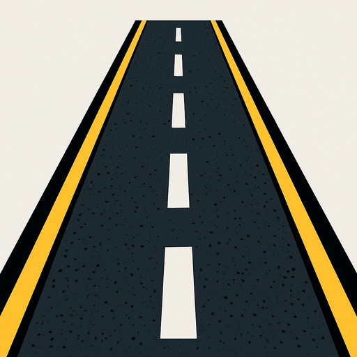 road çif şeritli düz yol.
In-Game asset.  2d.  High contrast.  No shadows