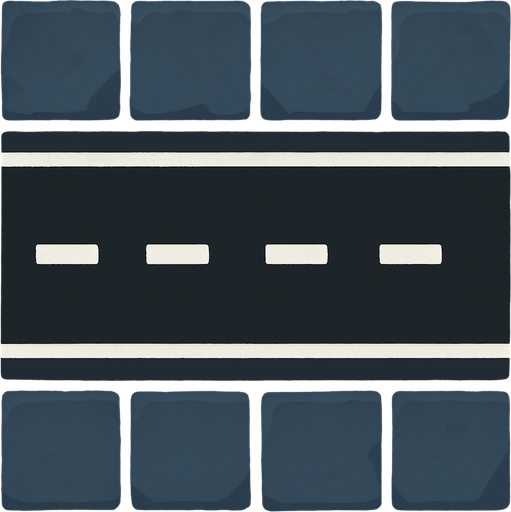 street tile on top viewing with street way horizontal.
In-Game asset.  2d.  High contrast.  No shadows