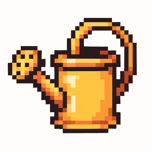 regadera de pixeles.
In-Game asset.  2d.  High contrast.  No shadows