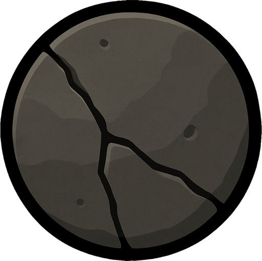 Following the art style; make a tinny circular stone bullet
