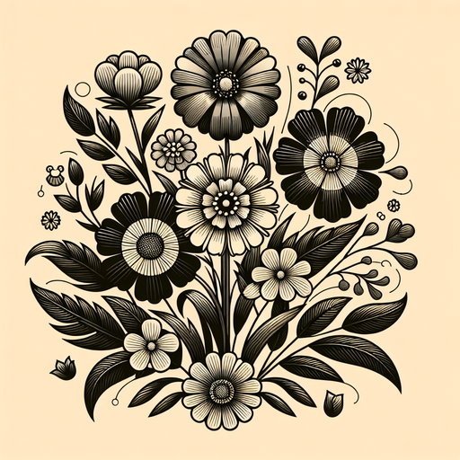 Create a flower.
Single Game Texture.  In-Game asset.  2d.  Blank background.  High contrast.  No shadows
