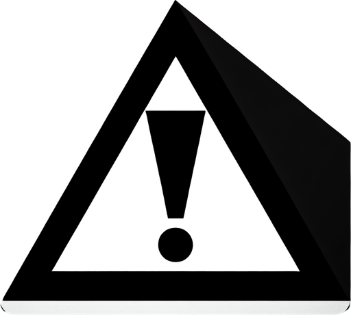 Danger sign.
Single Game Texture. In-Game asset. 2d. Blank background. High contrast. No shadows.