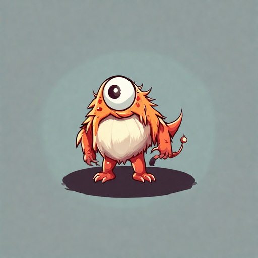 2D Single Monster. In-Game asset. 2d. Blank background. High contrast. No shadows..