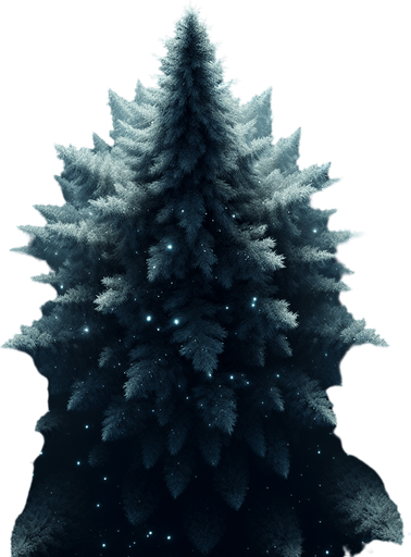 Pinetree at night, top view