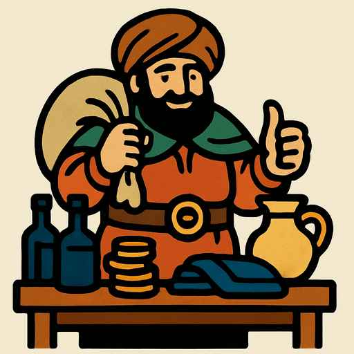 Merchant.
In-Game asset.  2d.  High contrast.  No shadows