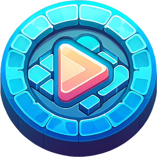 Play_button.
Single Game Texture.  In-Game asset.  2d.  Blank background.  High contrast.  No shadows