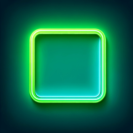 neongreen rectangle with rounded corners, transparent in the middle.