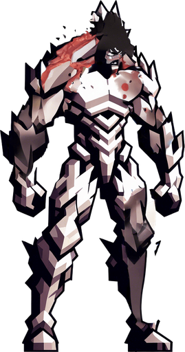 Make his whole body look destroyed.