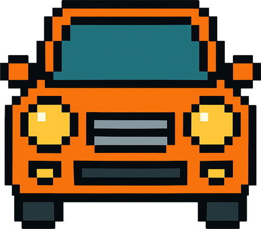 Car facing front.
In-Game asset.  2d.  High contrast.  No shadows