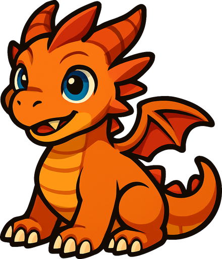 Chiot dragon (animal).
In-Game asset.  2d.  High contrast.  No shadows