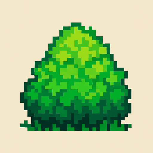 arbusto pixelart.
In-Game asset.  2d.  High contrast.  No shadows